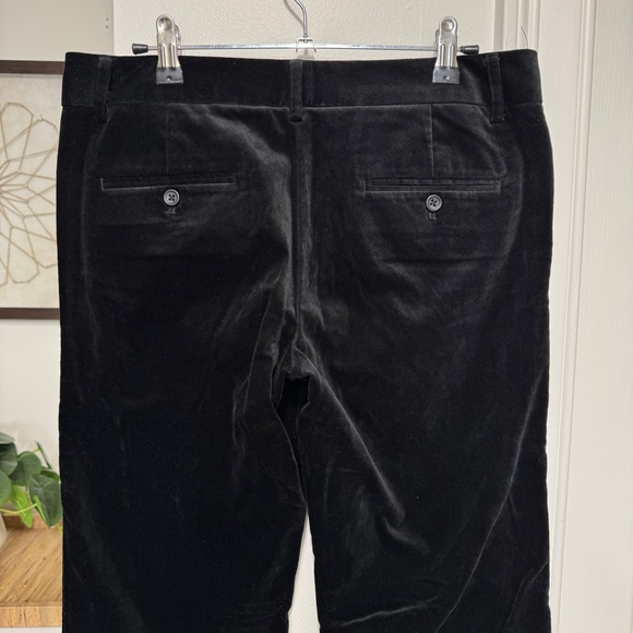 {Express Design Editor} Black Velvet Party Holiday Bootcut Trousers Dress Pants - Picture 4 of 7